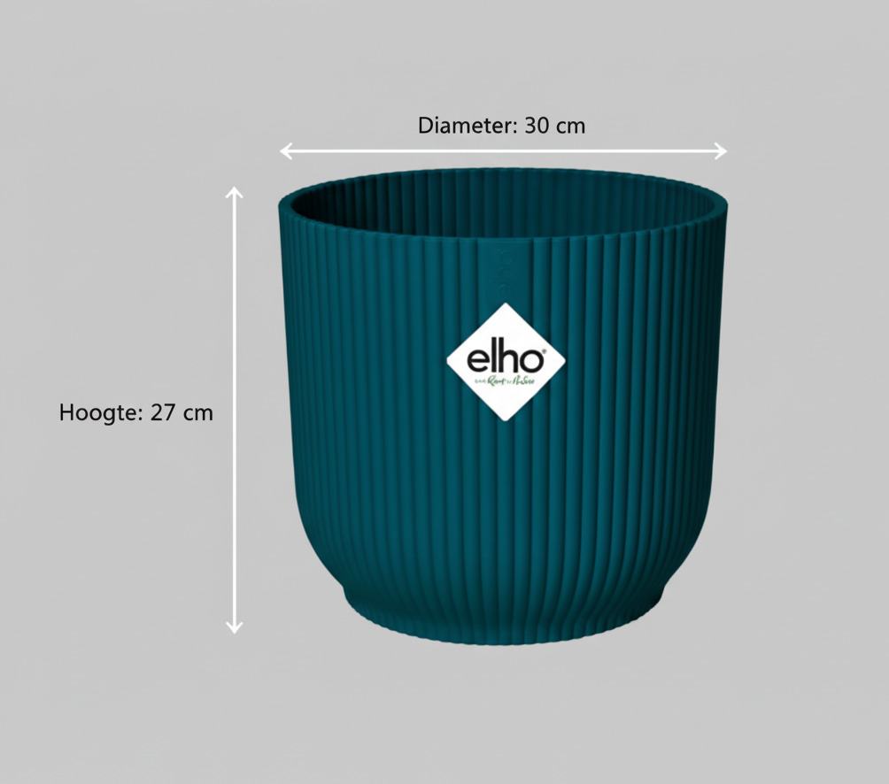 Combi deal - Bananenplant + Elho Vibes Fold Round blauw - 100 cm