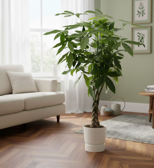 Combi deal - Pachira Aquatica + Elho Greenville Round - 160 cm