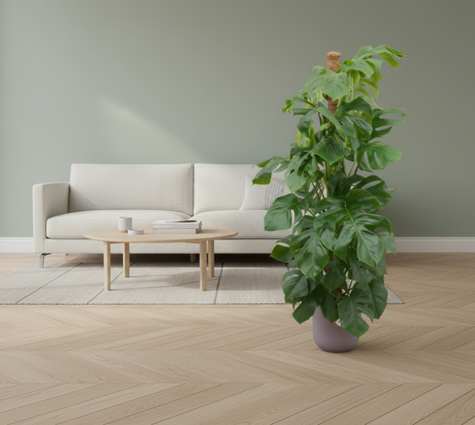 Combi deal - Monstera Pertusum + Elho Jazz Round - 150 cm