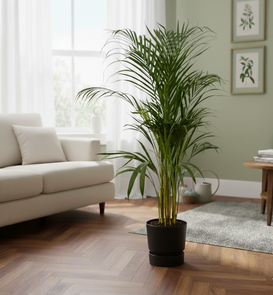 Combi deal - Areca palm + Elho Greenville Round - 110 cm
