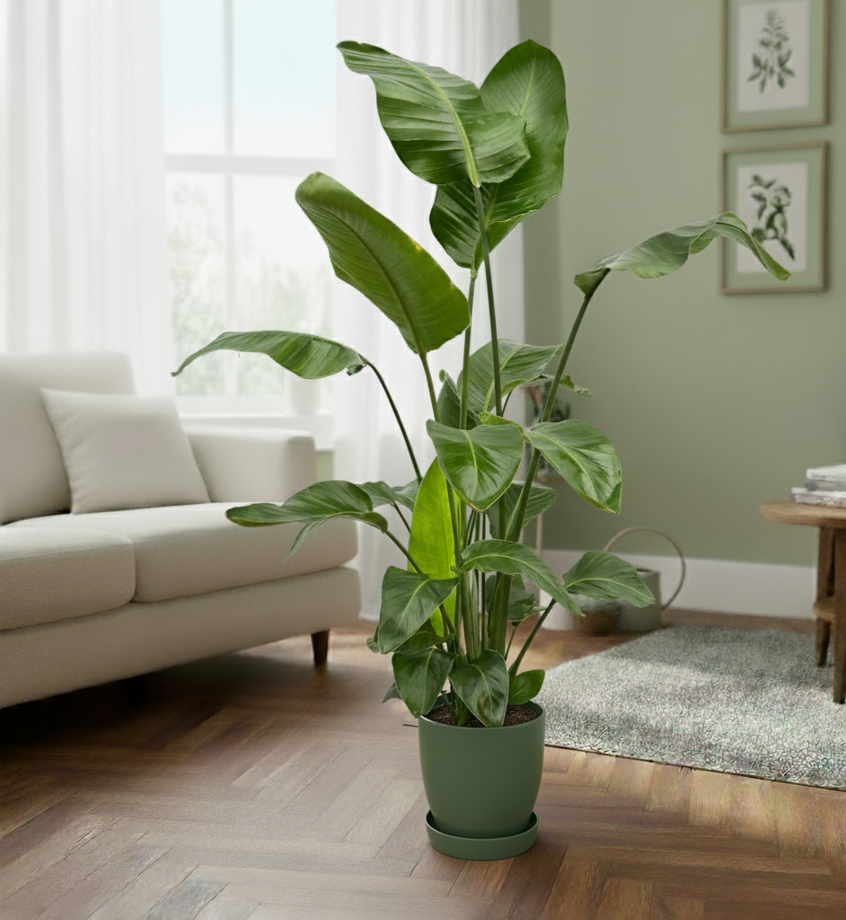 Combi deal - Strelitzia Nicolai + Elho Greenville Round - 160 cm