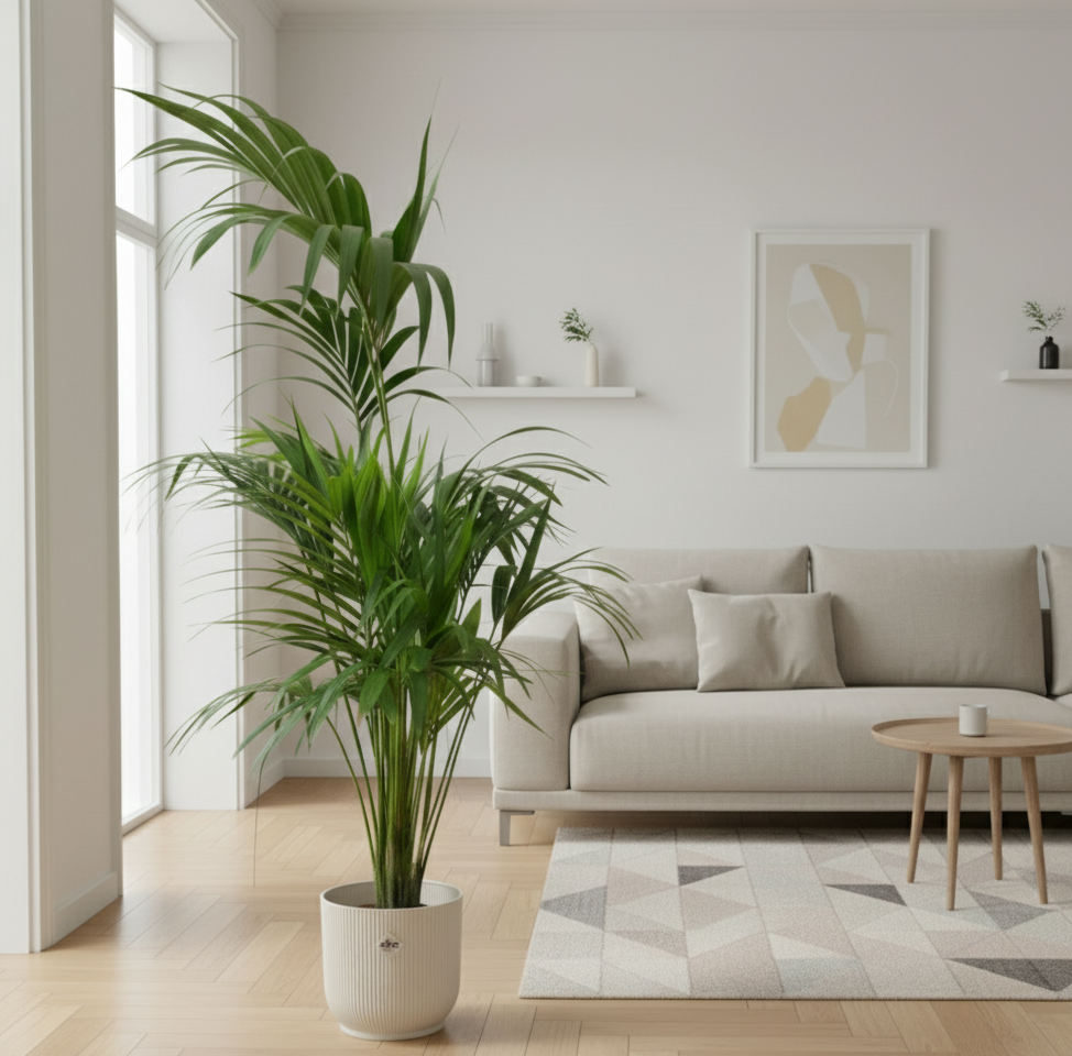 Combi deal - Kentia palm + Elho Vibes Fold Round - 180 cm