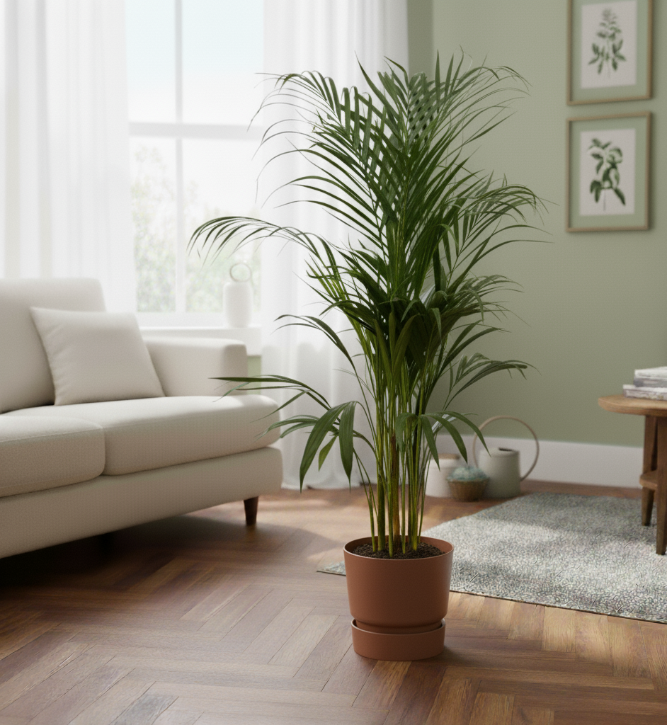Combi deal - Areca palm + Elho Greenville Round - 110 cm