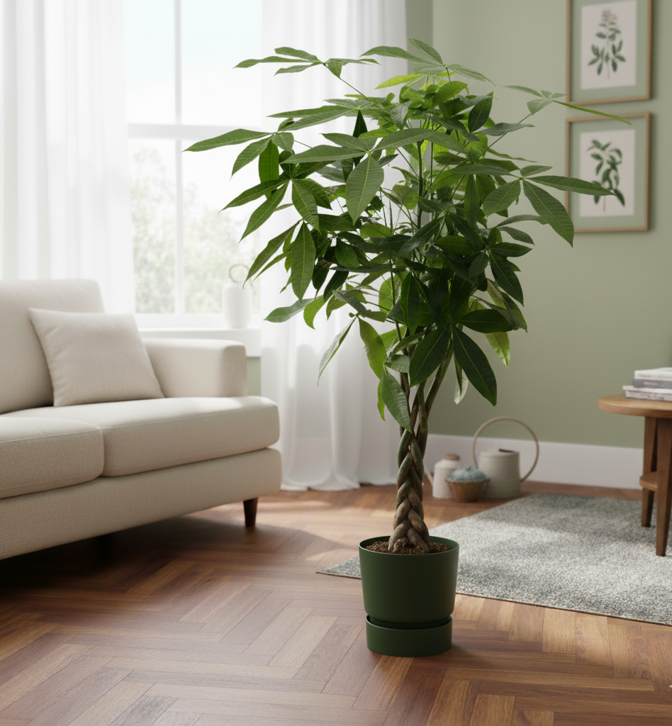 Combi deal - Pachira Aquatica + Elho Greenville Round - 160 cm