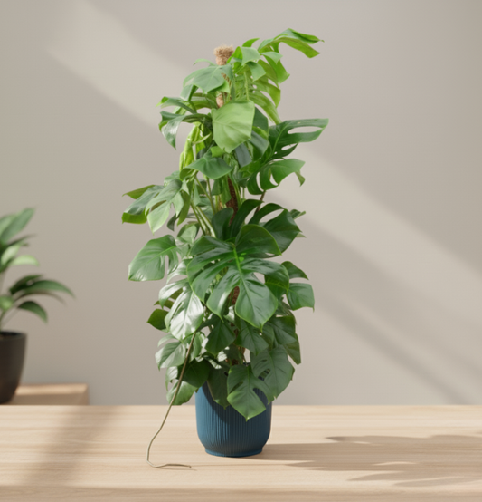 Combi deal - Monstera Pertusum + Elho Vibes Fold Round - 150 cm