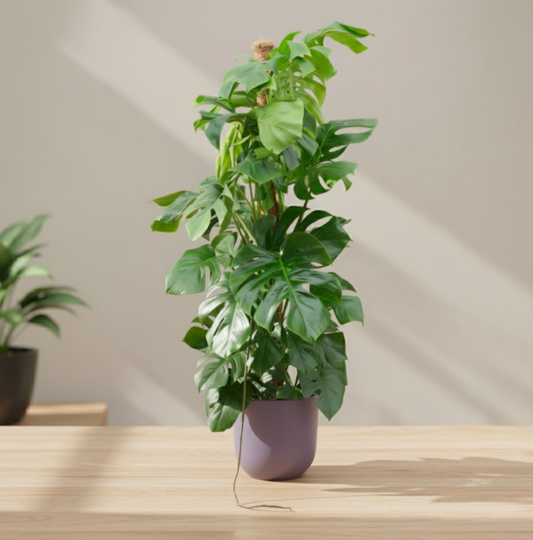 Combi deal - Monstera Pertusum + Elho Jazz Round - 150 cm